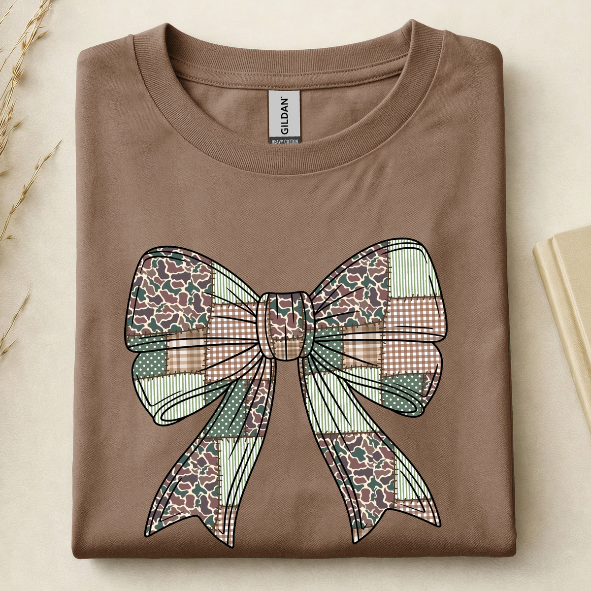 Camo Patchwork Bow Sweatshirt